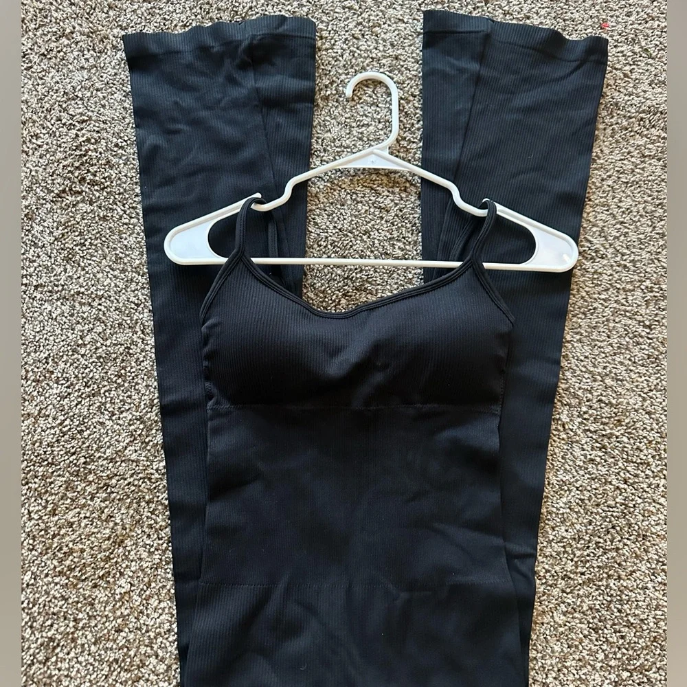 Black flare pants jumpsuit : women's size small - Picture 2 of 2